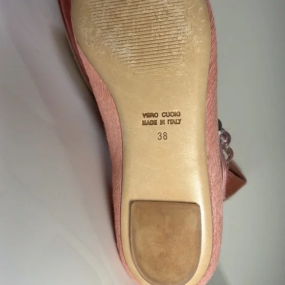 Simone Rocha Pink Ponyhair Pointed Flats w/Crisscross Straps Eur 38, US 7.5-8 - Picture 6 of 10